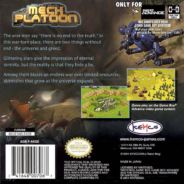 Mech Platoon - (GBA) Game Boy Advance [Pre-Owned] Video Games Kemco   
