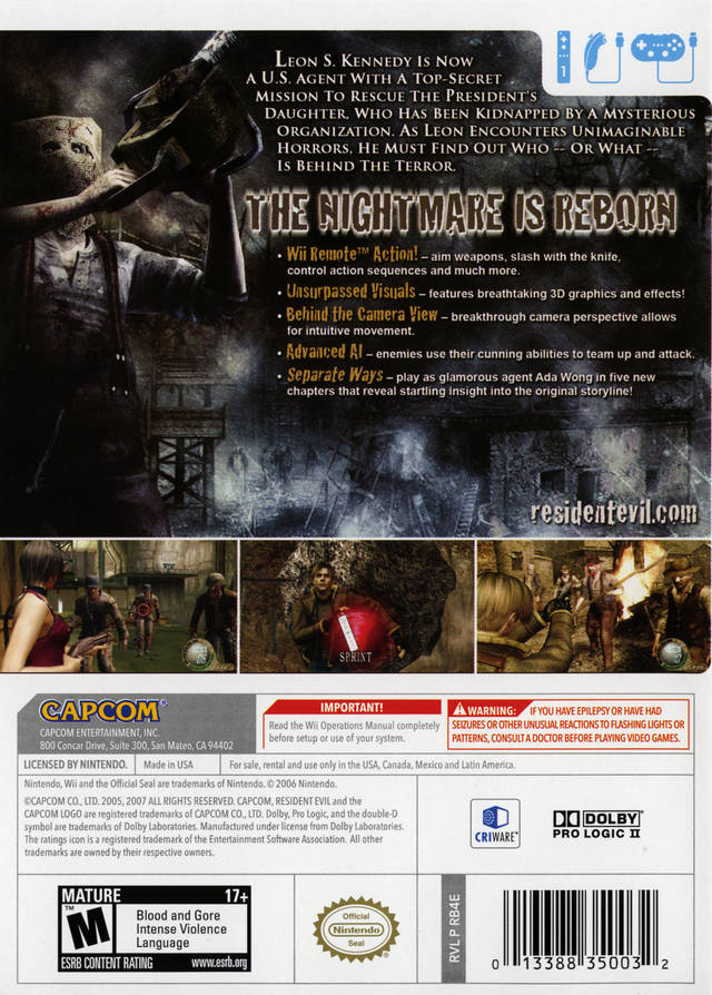 Resident Evil 4: Wii Edition - Nintendo Wii [Pre-Owned] Video Games Capcom   