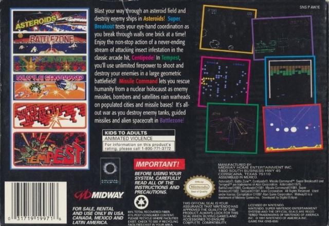Midway Presents Arcade's Greatest Hits: The Atari Collection 1 - (SNES) Super Nintendo [Pre-Owned] Video Games Midway   