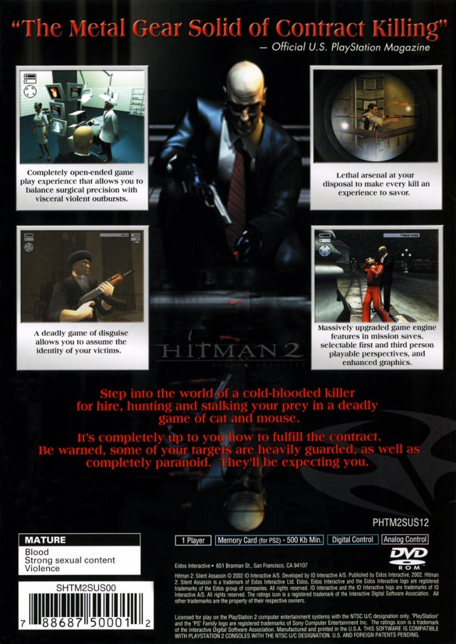 Hitman 2: Silent Assassin - (PS2) PlayStation 2 [Pre-Owned] Video Games Eidos Interactive   