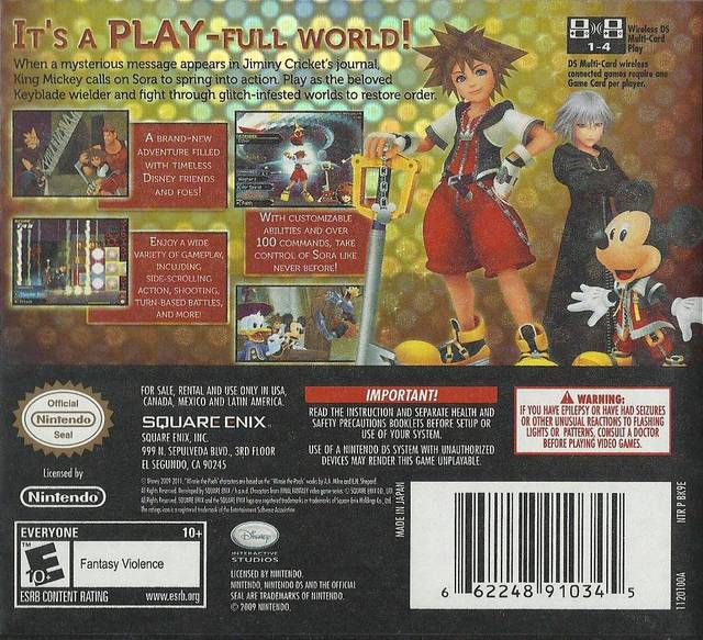 Kingdom Hearts Re:coded - (NDS) Nintendo DS [Pre-Owned] | J&L Game