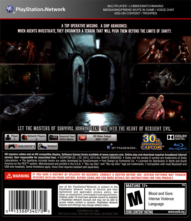Resident Evil: Revelations - (PS3) PlayStation 3 [Pre-Owned] Video Games Capcom   