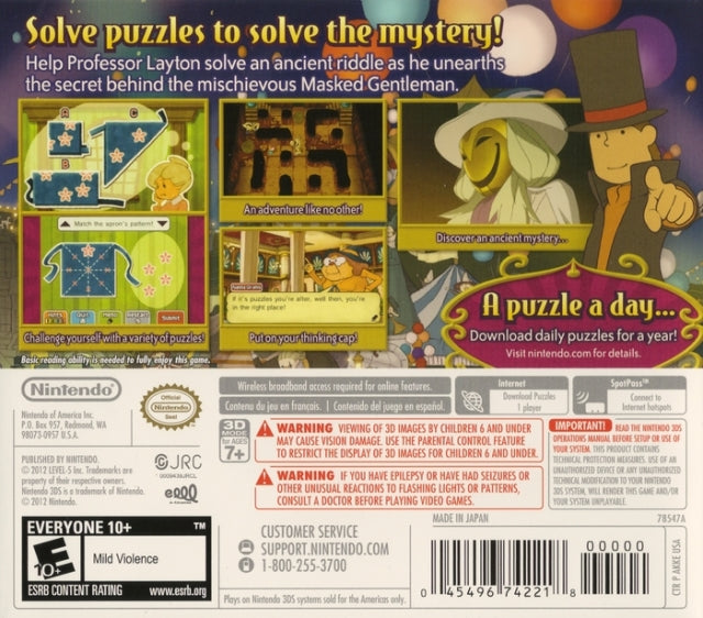 Professor Layton and the Miracle Mask - Nintendo 3DS Video Games Nintendo   