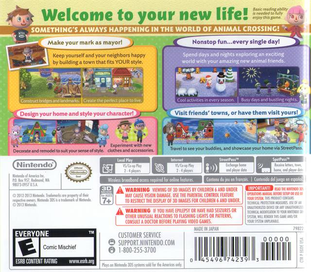 Animal Crossing New Leaf - Nintendo 3DS (World Edition) Video Games Nintendo   