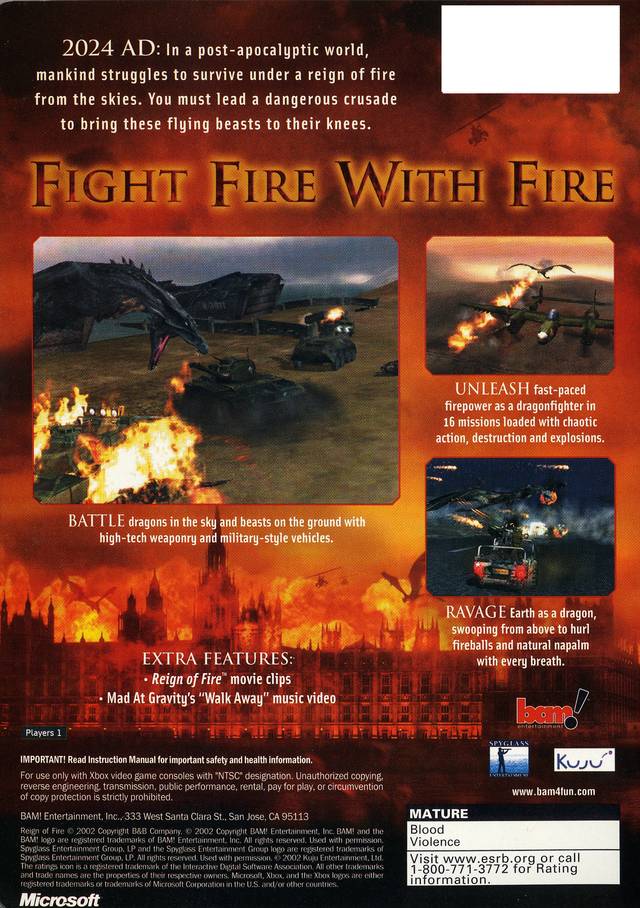 Reign of Fire - (XB) Xbox [Pre-Owned] Video Games Bam Entertainment   