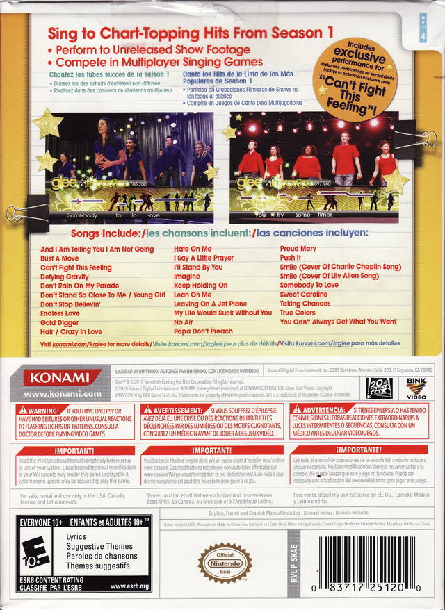 Karaoke Revolution Glee (Game Only) - Nintendo Wii [Pre-Owned] Video Games Konami   