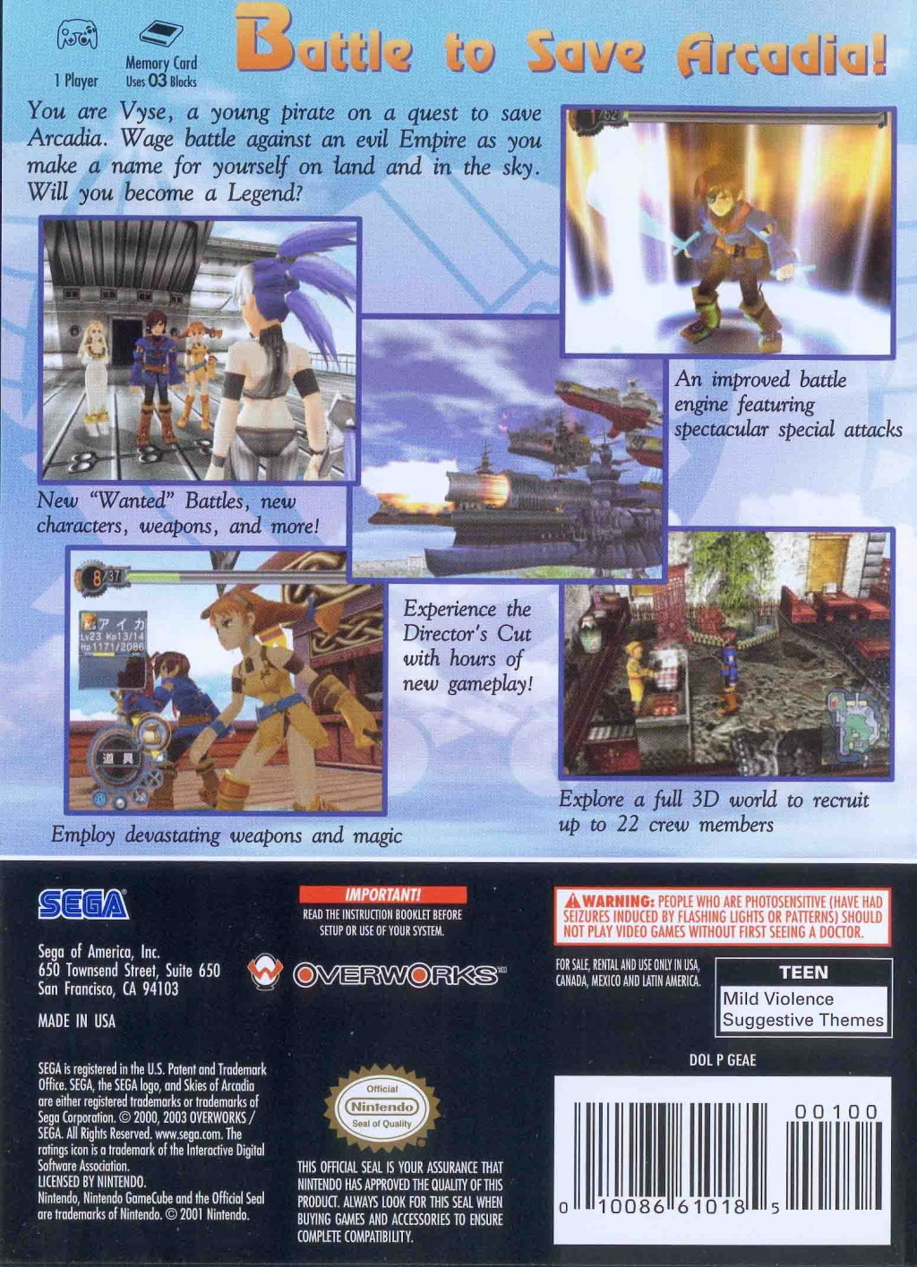 Skies of Arcadia Legends - (GC) GameCube [Pre-Owned] Video Games Sega   
