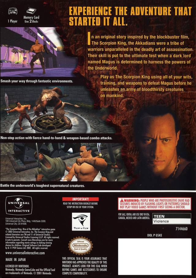 The Scorpion King: Rise of the Akkadian - (GC) GameCube [Pre-Owned] Video Games Universal Interactive   