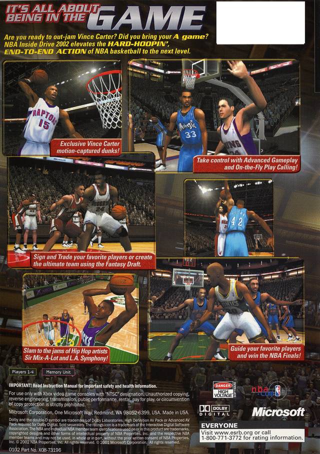 NBA Inside Drive 2002 - (XB) Xbox [Pre-Owned] Video Games Microsoft Game Studios   