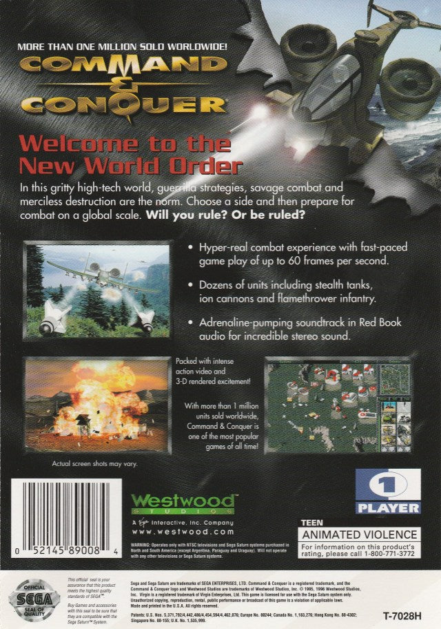 Command & Conquer - (SS) SEGA Saturn [Pre-Owned] Video Games Westwood Studios   