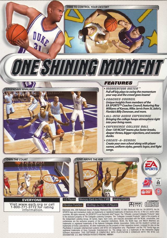 NCAA March Madness 2002 - PlayStation 2 Video Games EA Sports   