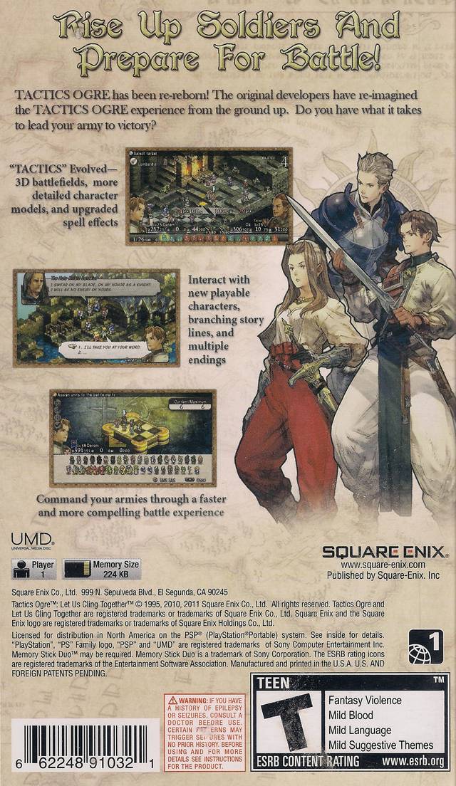 Tactics Ogre: Let Us Cling Together - Sony PSP Video Games Square Enix