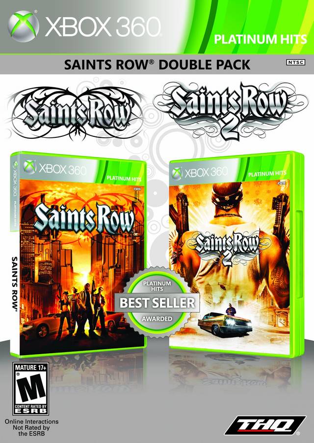 Saints Row Double Pack: Saints Row & Saints Row 2 (Platinum Hits) - Xbox 360 [Pre-Owned] Video Games THQ   
