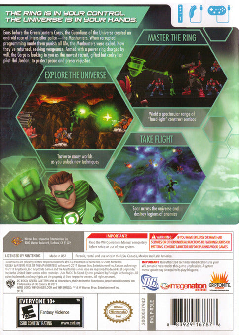 Green Lantern: Rise of the Manhunters - Nintendo Wii [Pre-Owned] Video Games Warner Bros. Interactive Entertainment   