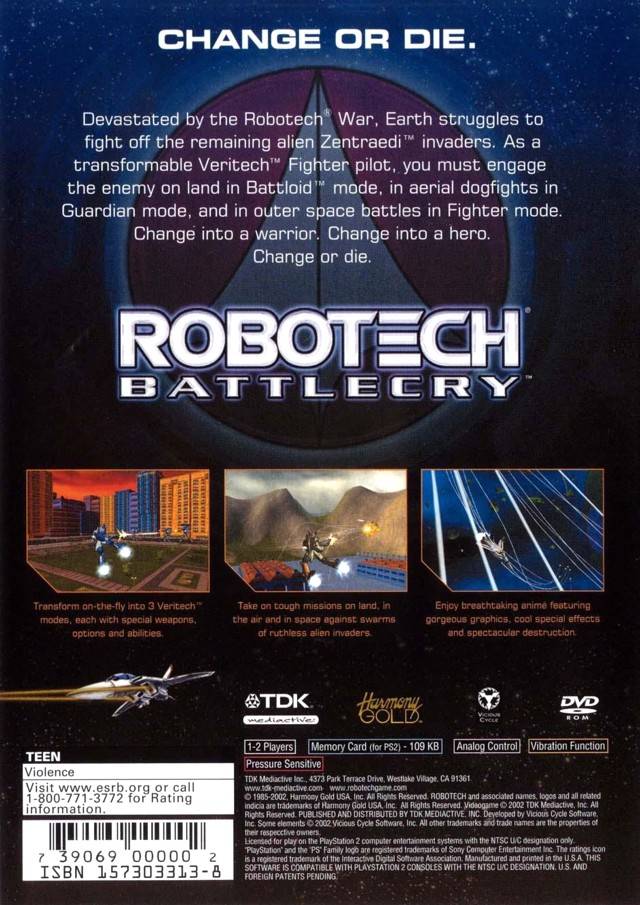 Robotech: Battlecry - PlayStation 2 [Pre-Owned] Video Games TDK Mediactive   