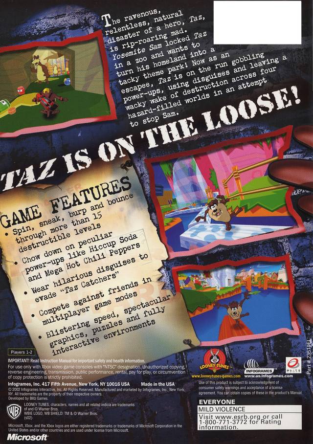 Taz Wanted - Xbox Video Games Infogrames   