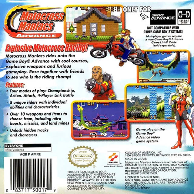 Motocross Maniacs Advance - (GBA) Game Boy Advance [Pre-Owned] Video Games Konami   