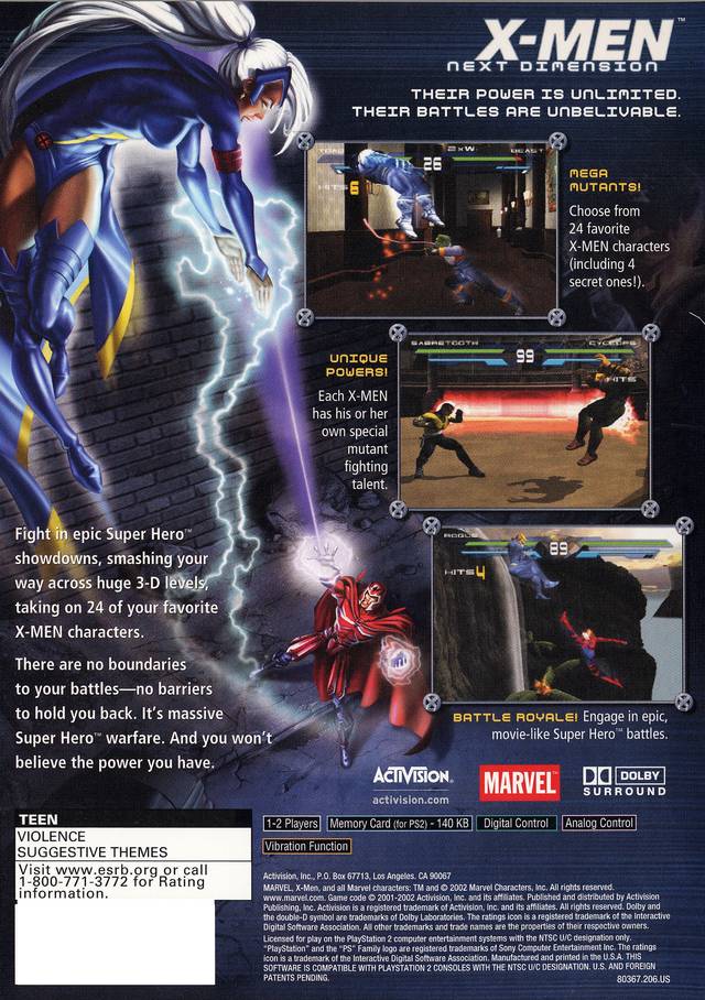 X-Men: Next Dimension - (PS2)  PlayStation 2 [Pre-Owned] Video Games Activision   