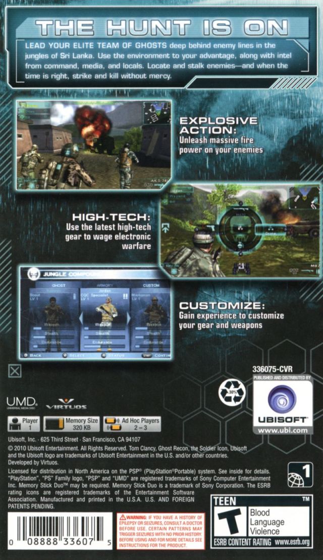 Tom Clancy Ghost Recon Predator PSP PlayStation Portable neuf Tom Clancy Ghost Recon Predator PSP PlayStation Portable neuf