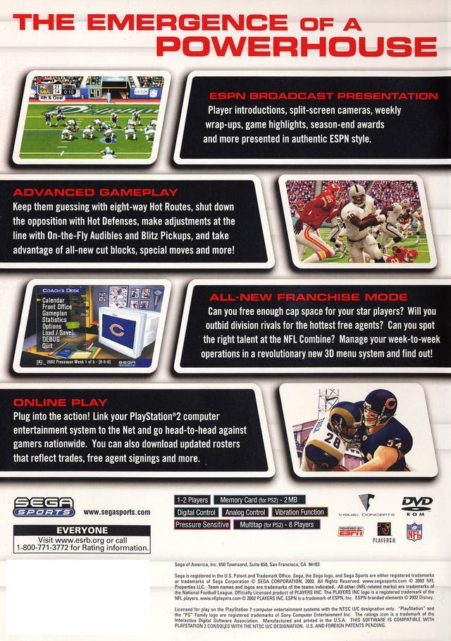 NFL 2K3 - (PS2) PlayStation 2 [Pre-Owned] Video Games Sega   