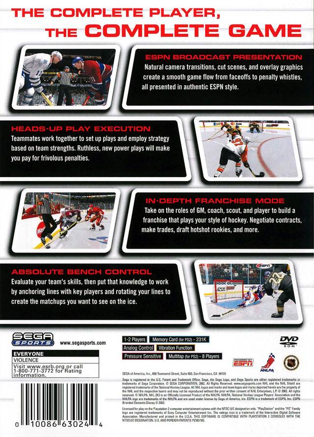 NHL 2K3 - (PS2) PlayStation 2 [Pre-Owned] Video Games Sega   
