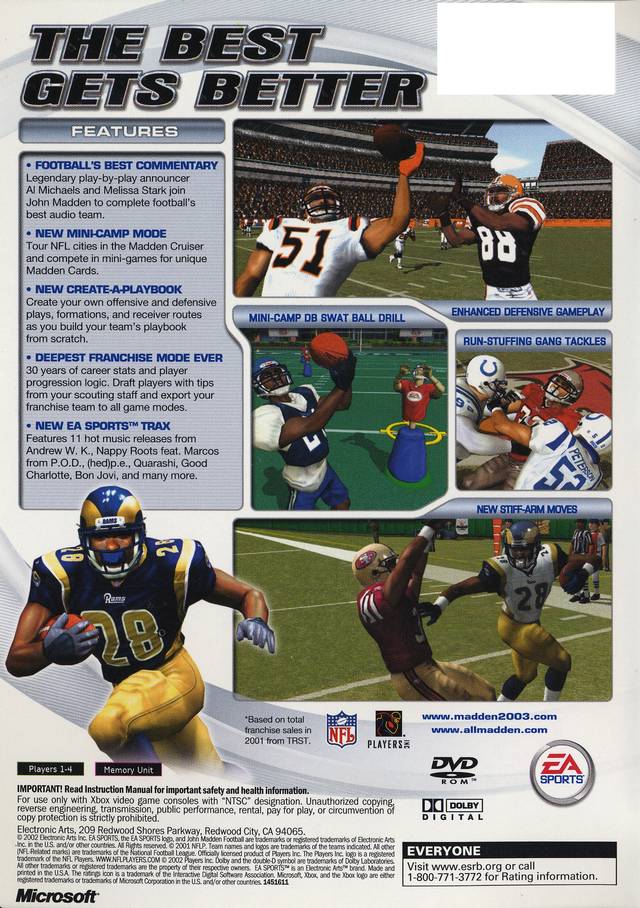 Madden NFL 2003 - (XB) Xbox [Pre-Owned] Video Games EA Sports   