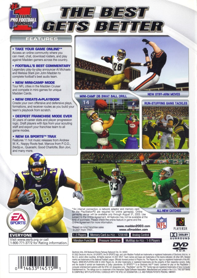 Madden NFL 2003 - (PS2) PlayStation 2 [Pre-Owned] Video Games EA Sports   