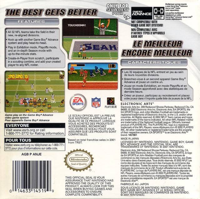 Madden NFL 2003 - (GBA) Game Boy Advance [Pre-Owned] Video Games EA Sports   