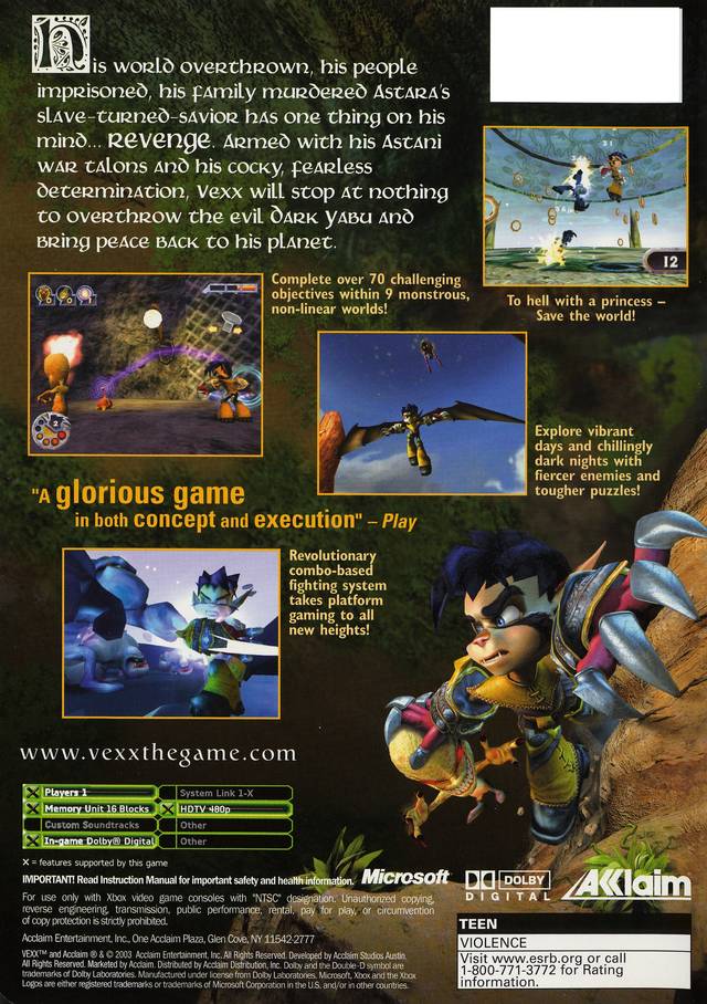 Vexx - Xbox Video Games Acclaim   