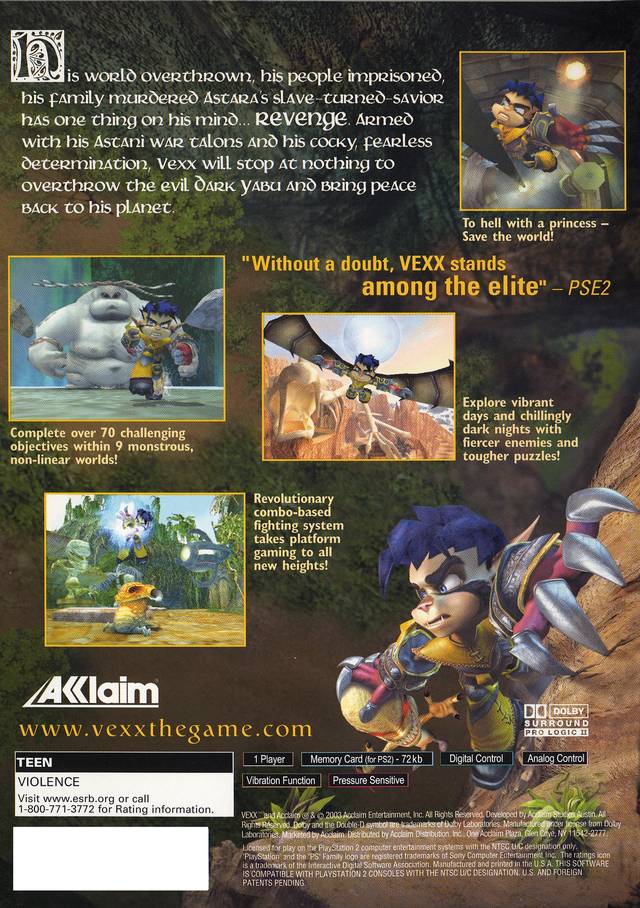 Vexx - (PS2) PlayStation 2 Video Games Acclaim   