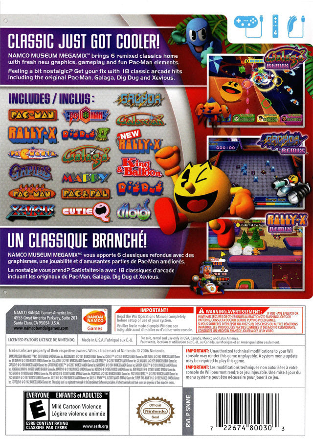 Namco Museum Megamix - Nintendo Wii Video Games BANDAI NAMCO Entertainment   