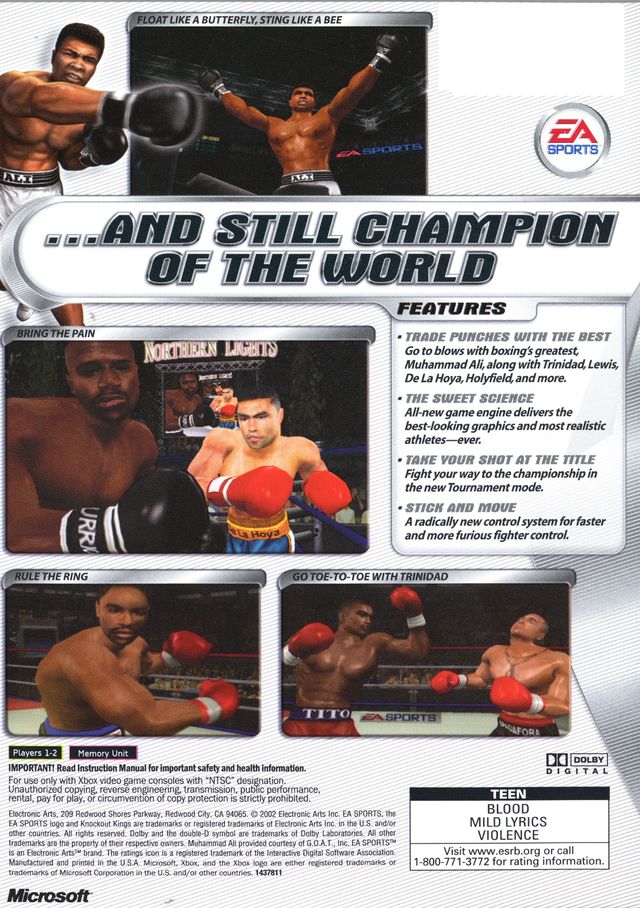 Knockout Kings 2002 - (XB) Xbox [Pre-Owned] Video Games Electronic Arts   