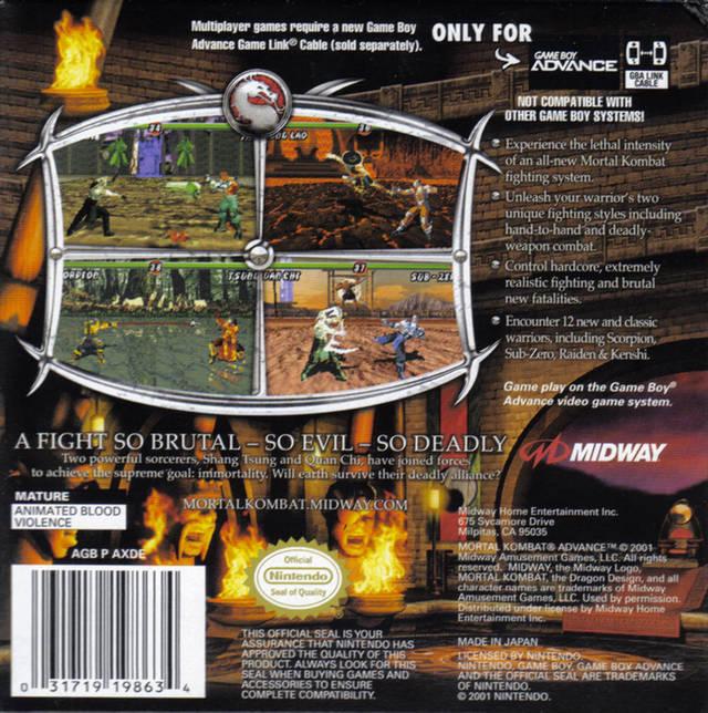Mortal Kombat: Deadly Alliance - (GBA) Game Boy Advance [Pre-Owned] Video Games Midway   