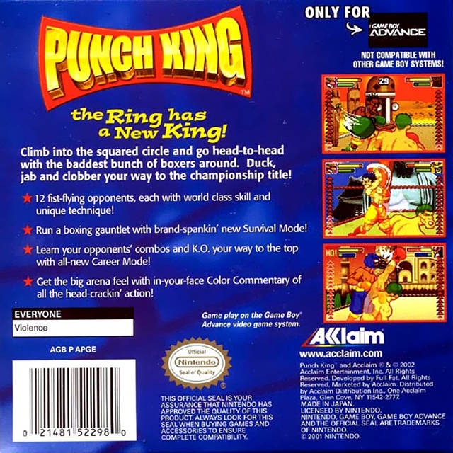 Punch King - (GBA) Game Boy Advance [Pre-Owned] Video Games Acclaim   