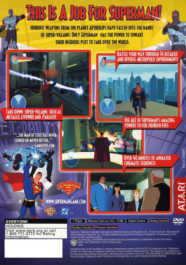 Superman: Shadow of Apokolips - (PS2) PlayStation 2 [Pre-Owned] Video Games Infogrames