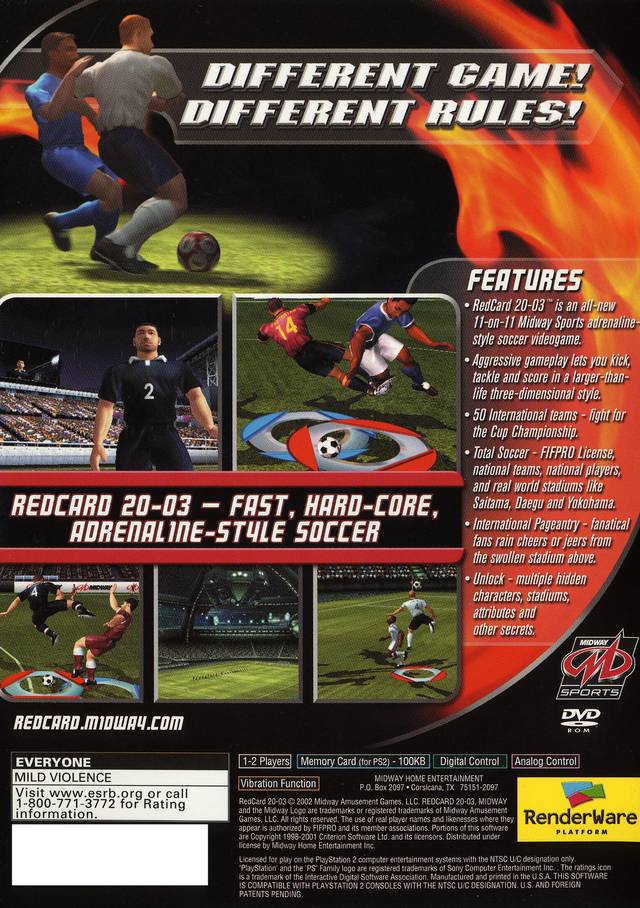 RedCard 20-03 - PlayStation 2 Video Games Midway   