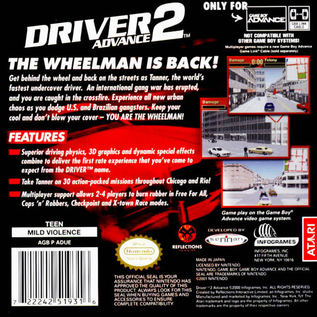 Driver 2 Advance - (GBA) Game Boy Advance [Pre-Owned] Video Games Infogrames   