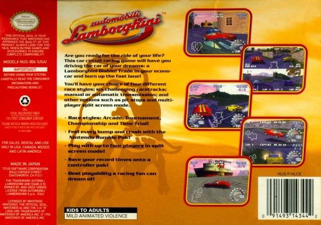 Automobili Lamborghini - (N64) Nintendo 64 [Pre-Owned] Video Games Titus Software   