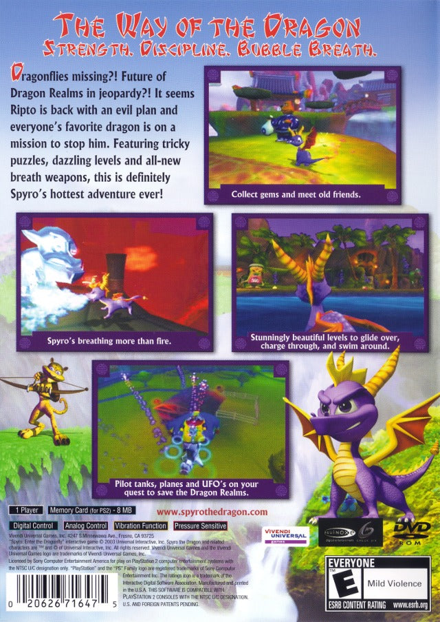 Spyro: Enter the Dragonfly (Greatest Hits) - (PS2) PlayStation 2 [Pre-Owned] Video Games Universal Interactive   