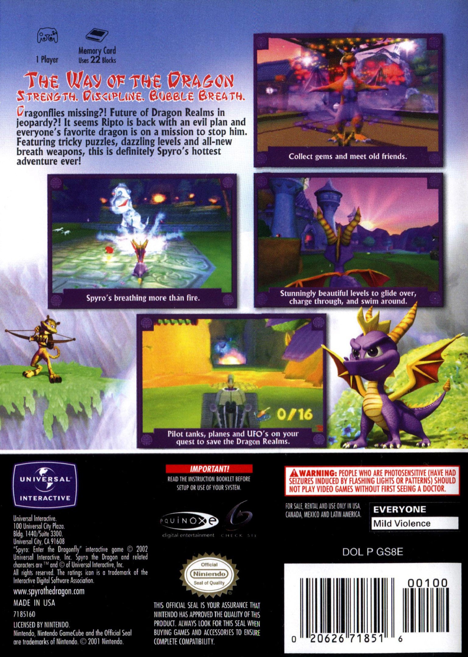 Spyro: Enter the Dragonfly - (GC) GameCube [Pre-Owned] Video Games Universal Interactive   