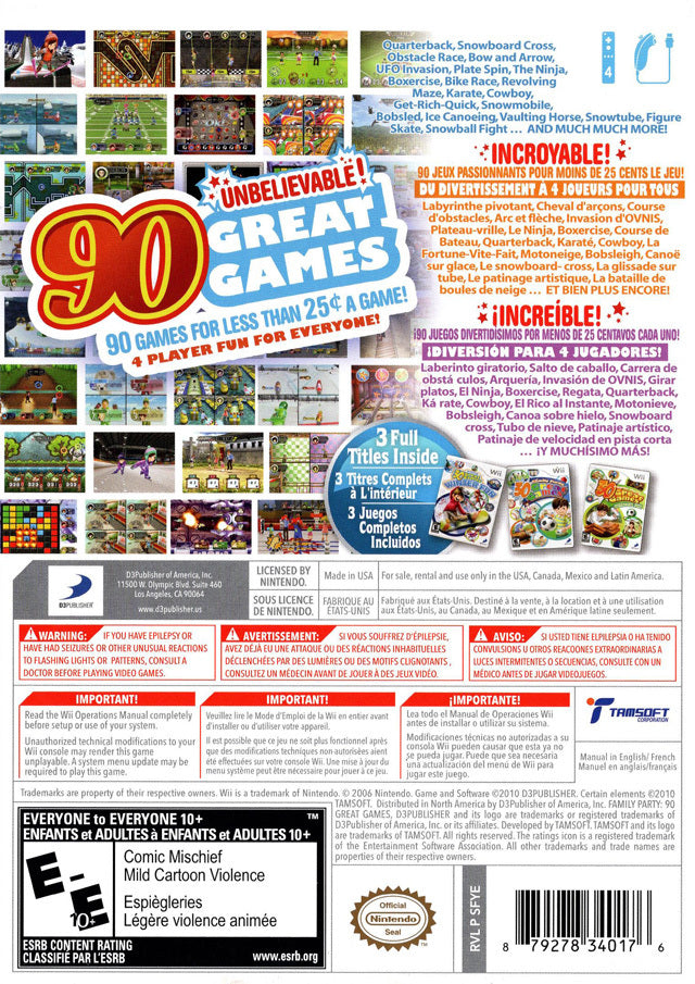 Family Party: 90 Great Games Party Pack - Nintendo Wii [Pre-Owned] Video Games D3 Publisher   