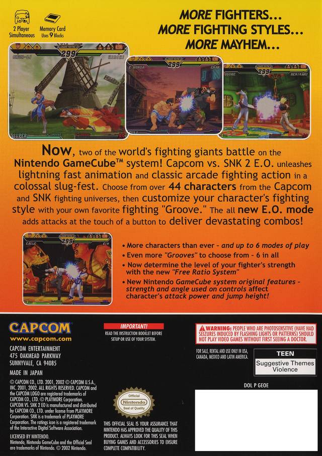 Capcom vs. SNK 2 EO - (GC) GameCube [Pre-Owned] Video Games Capcom   