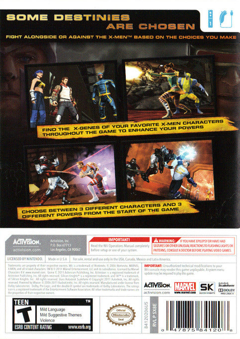 X-Men: Destiny - Nintendo Wii [Pre-Owned] Video Games Blizzard Entertainment   
