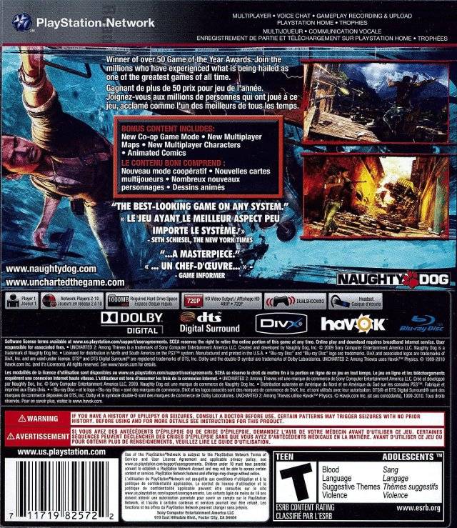 Uncharted 2: Among Thieves (Game of the Year Edition) - (PS3) PlayStation 3 Video Games SCEA   
