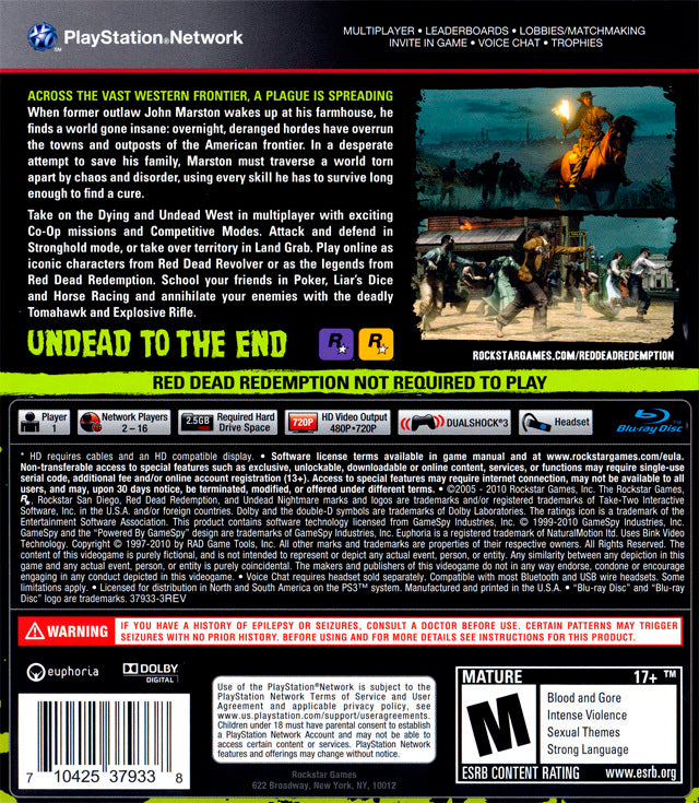 Red Dead Redemption: Undead Nightmare - (PS3) PlayStation 3