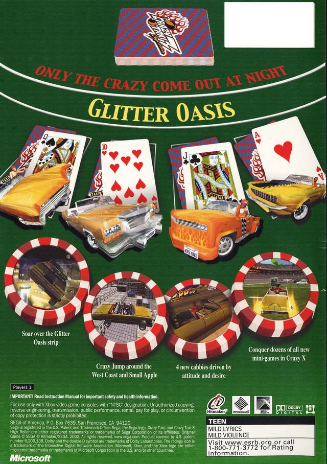 Crazy Taxi 3: High Roller - Xbox Video Games Sega   