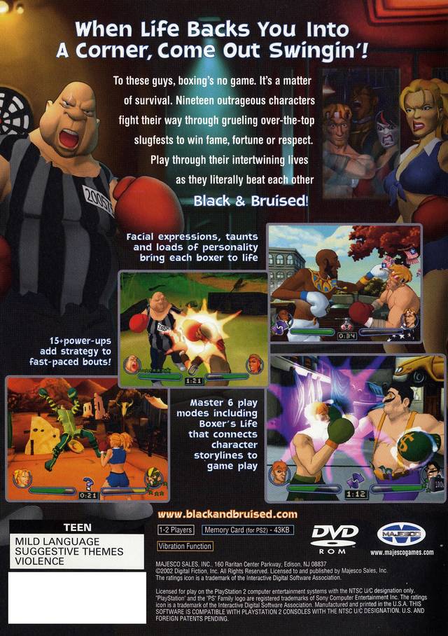 Black & Bruised - PlayStation 2 Video Games Majesco   