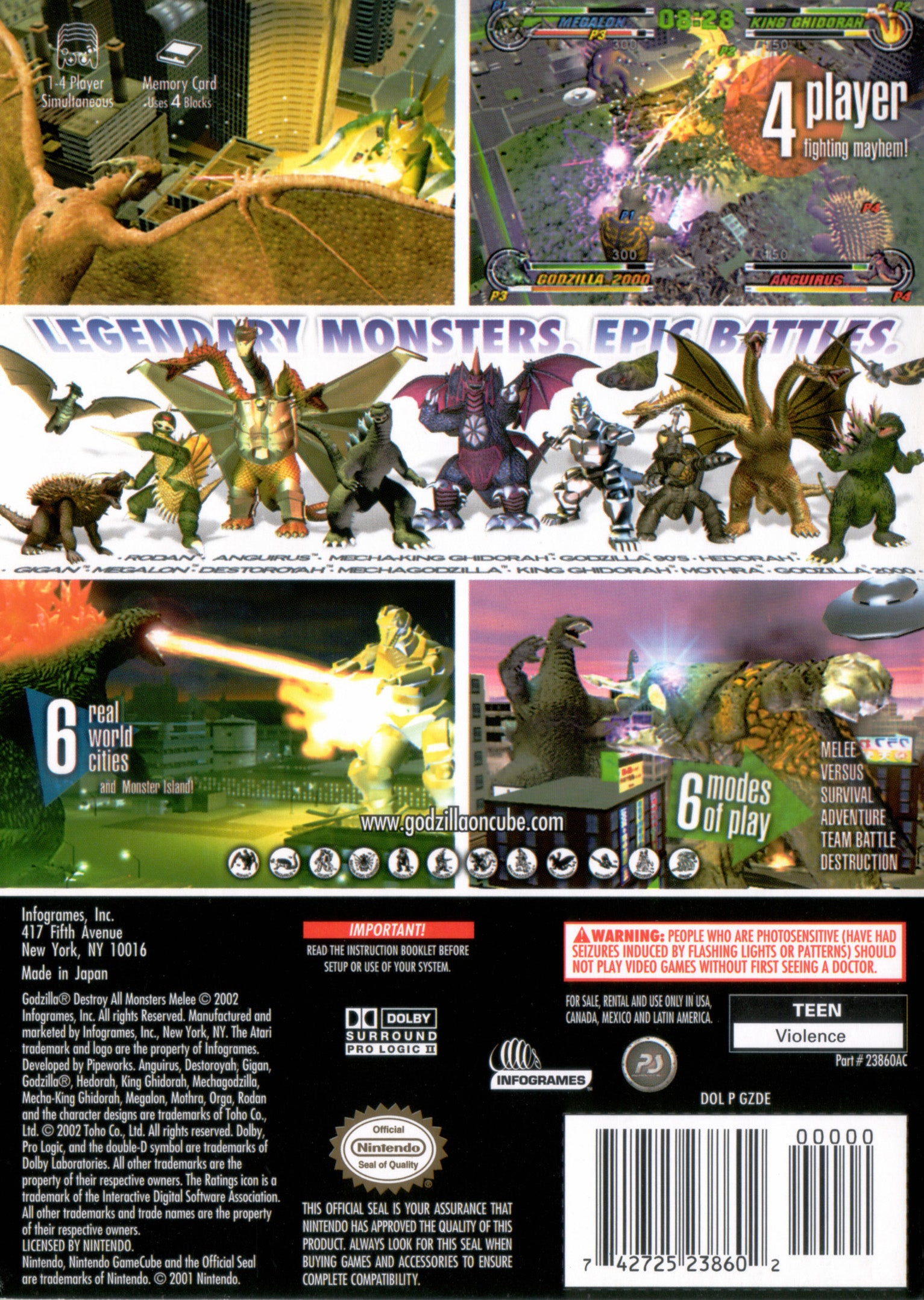 godzilla destroy all monsters melee gamecube Godzilla: Destroy All Monsters Melee