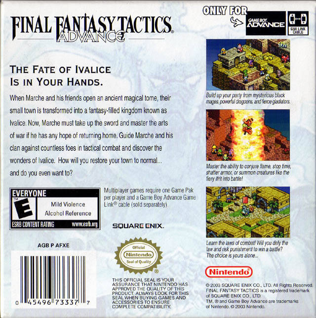 Boite vide + notice Final fantasy tactics game boy advance - Jeux vidéo Boite vide + notice Final fantasy tactics game boy advance - Jeux vidéo
