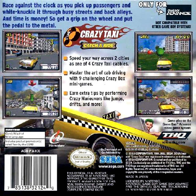 Crazy Taxi: Catch a Ride - (GBA) Game Boy Advance [Pre-Owned] Video Games THQ   